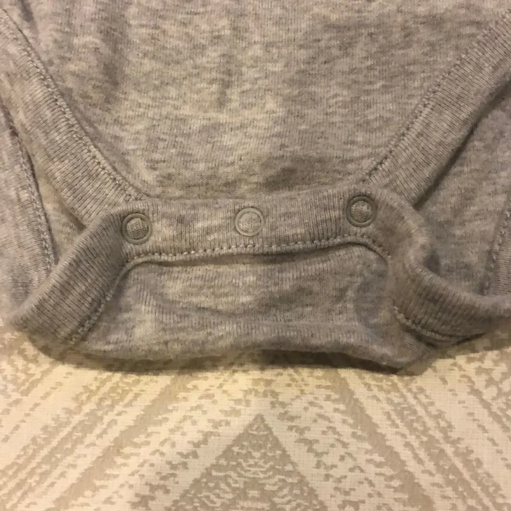 Baby Gap Grey & Red Striped Heartbreaker Onesie